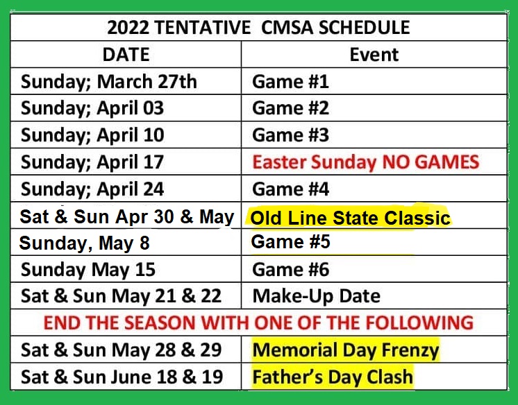 2022 Irl Schedule